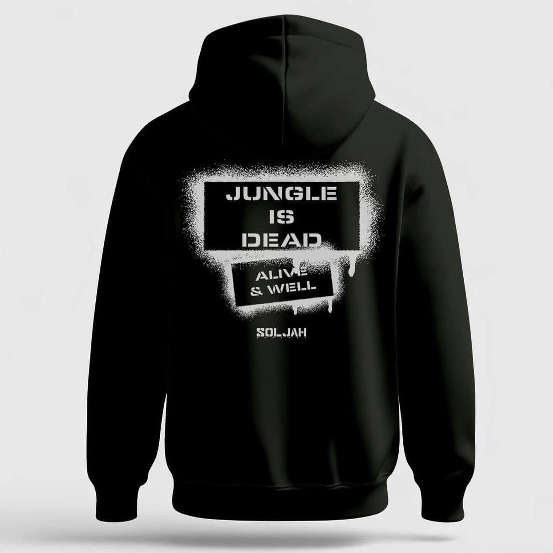 Jungle Is Dead - Stealth Black Hoodie